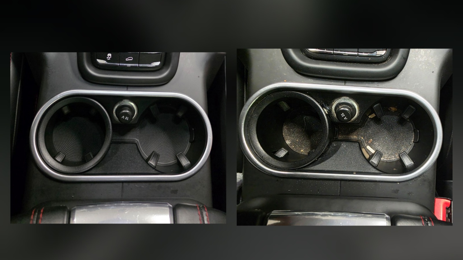Voor en na interieurreiniging van een personenauto in Oss